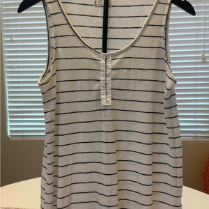 Maurices Black and White Striped Tank Top with Hook closures